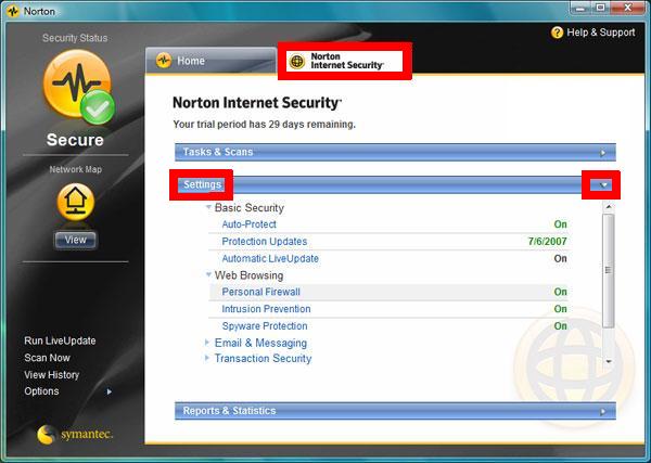 Configure Norton Security